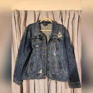 STS Blue Women's Cotton Boyfriend Faded Ripped Distressed Denim - Large